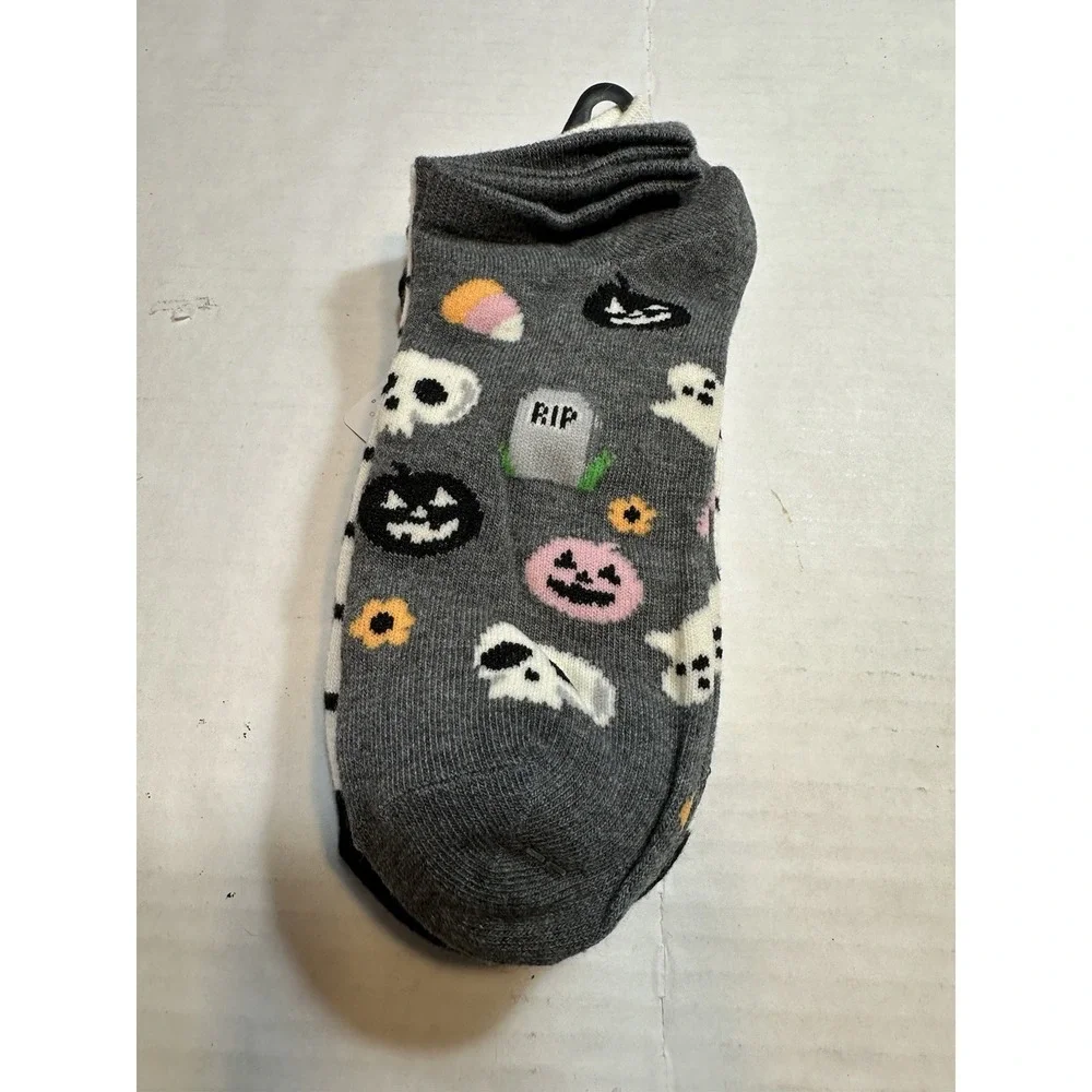 celebrate halloween 3 pack womens no‎ shoe ankle socks size 4-10